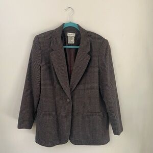 Vintage White Stag Glen Plaid Women’s Size 12 Blazer w/ Shoulder Pads